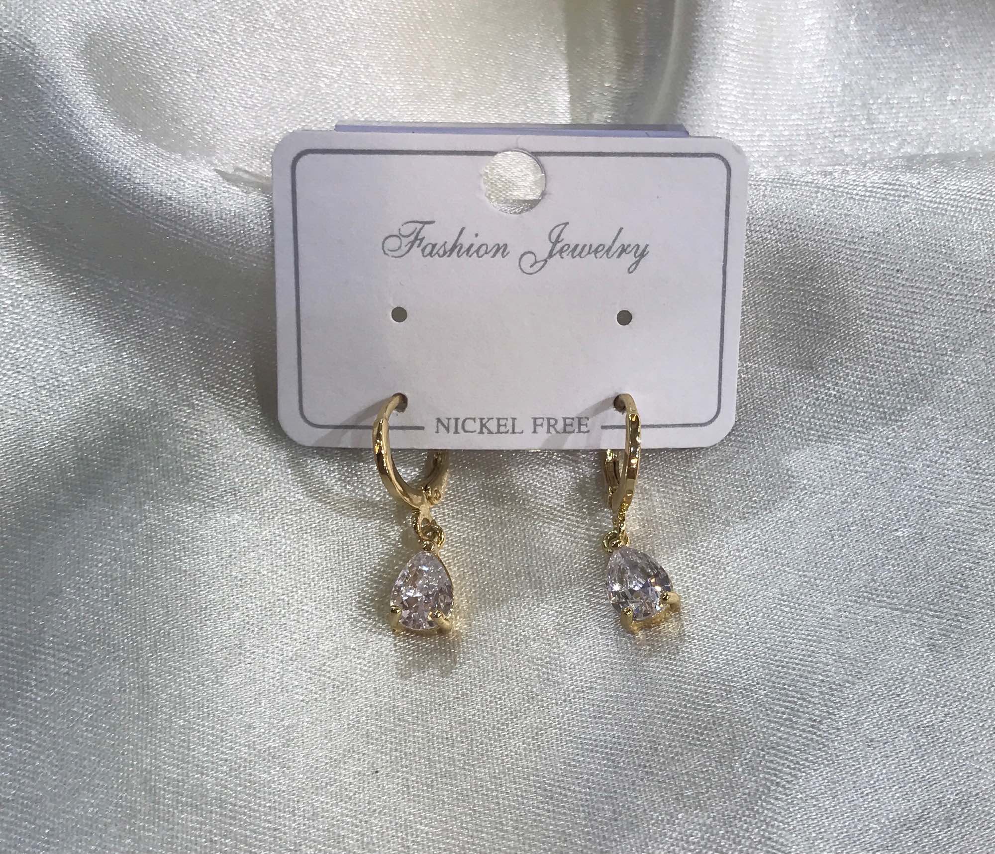 Jewels Of Nepal Drop CZ Stoned Drop Lever Back Earrings For Women - Image 5