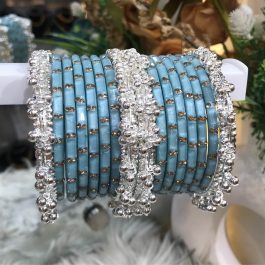 Jewels Of Nepal Blue Non-Breakable Acrylic Bangle Sets For Women