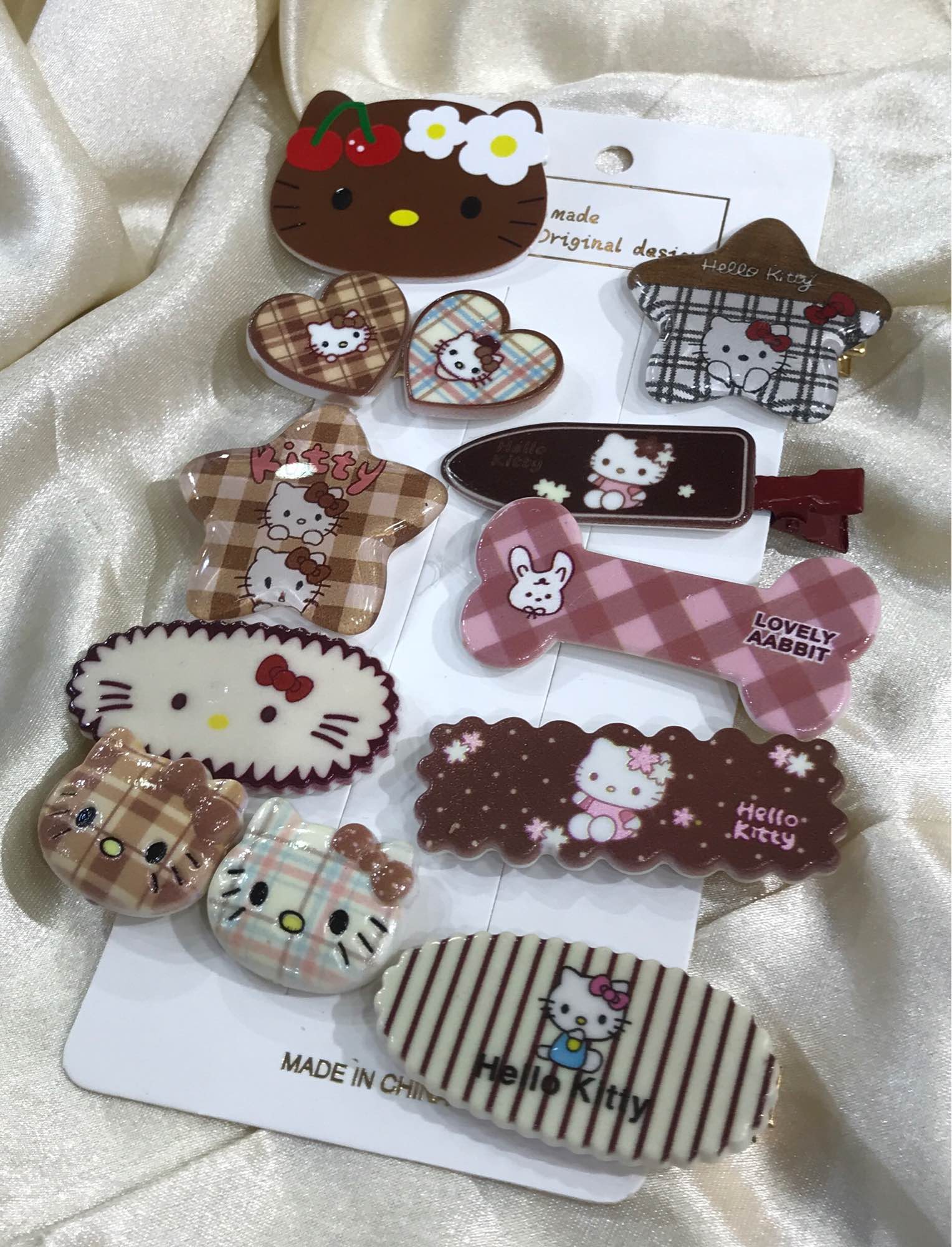 Jewels Of Nepal Hello Kitty & Cute Cartoon Hair Clips Set for Girls/ Hair Pins/ 10pcs - Image 5