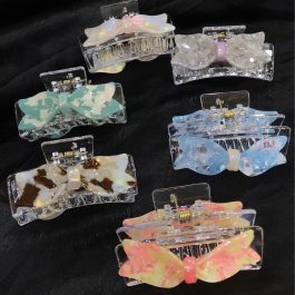 Jewels Of Nepal Transparent Acrylic Bow-shaped Hair Claw Clip For Women