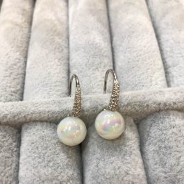 Jewels of Nepal Faux Pearl Studded Fish Hook Earrings For Women