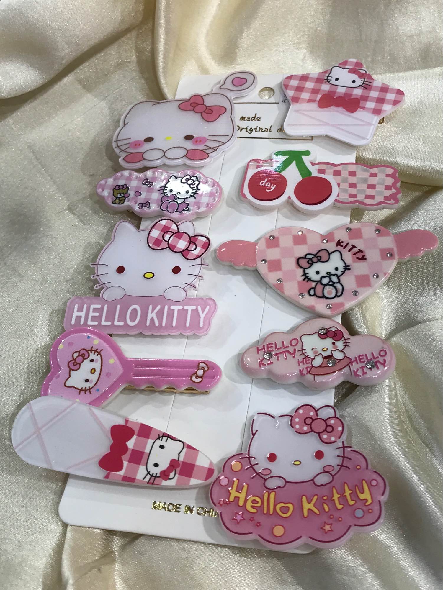 Jewels Of Nepal Hello Kitty & Cute Cartoon Hair Clips Set for Girls/ Hair Pins/ 10pcs - Image 2