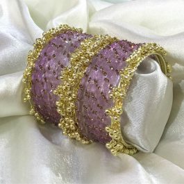Jewels Of Nepal Lavender Glass Bangle Sets For Women