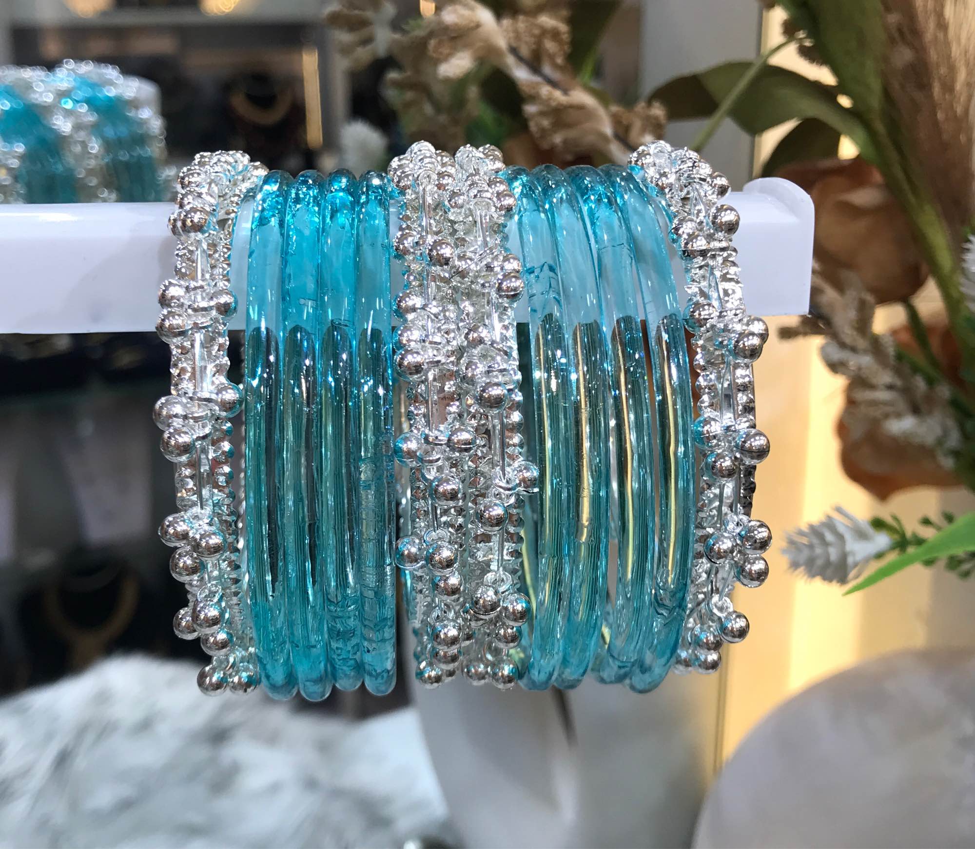 Jewels Of Nepal Ocean Blue Jelly Bangle Sets For Women