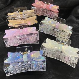 Jewels Of Nepal Transparent Acrylic Bow-shaped Hair Claw Clip For Women