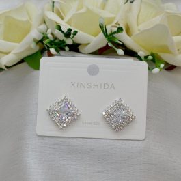 Jewels of Nepal S925 Elegant CZ Stones Studded Stylish Shiny Ear Studs For Women