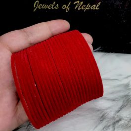Red Velvet Bangles / Chura / Chudi For Women- 2 dozens (24pcs) | Red Velvet Covered Bangle For Women - 24 Pieces