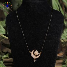 Gold Plated Stone Studded Sun Moon Mangalsutra For Women