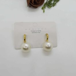 Jewels of Nepal Faux Pearl Studded C-Hoop Ear Studs For Women