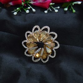 Jewels of Nepal Stone Studded Flower Designed Brooch for Women