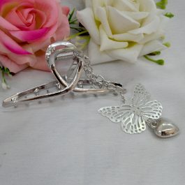 Jewels of Nepal Viral Butterfly Charm Infinity Designed Medium Metal Hair Claw Clip For Women