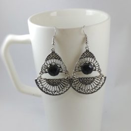 Metal Drop Danglers For Women (De_088)- Black