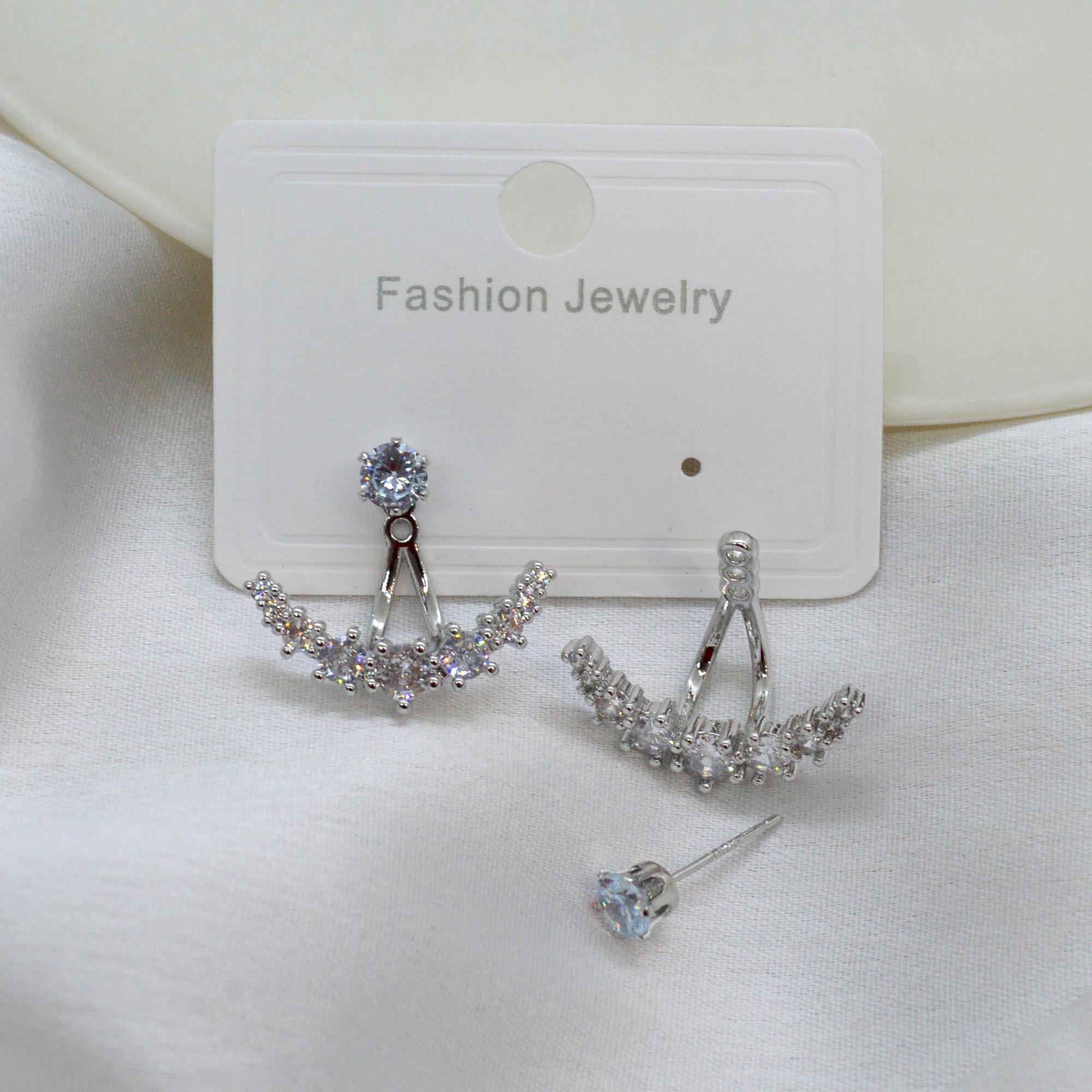 Jewels of Nepal S925 Curved Double Sided Ear Studs For Women - Image 2