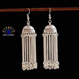 Silver/Golden Ethnic Gypsy Style Pinjada Jhumka Earrings For Women