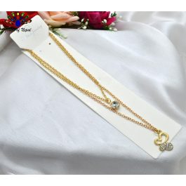 Jewels of Nepal Butterfly Pendant Stone Layered Chain for Women