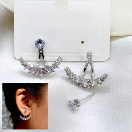 Jewels of Nepal S925 Curved Double Sided Ear Studs For Women
