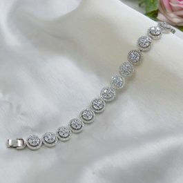 Jewels of Nepal American Diamond/Cubic Zirconia Stone AAA Studded Round Cut Bracelet for Women