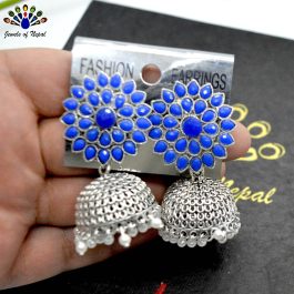Silver Flower Top Pinjada Earrings by Jewels of Nepal