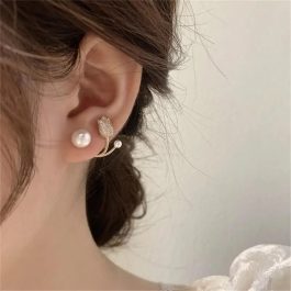 Jewels of Nepal CZ Stones Studded S925 Stylish Tulip Designed Double Sided (Jacket) Earrings For Women
