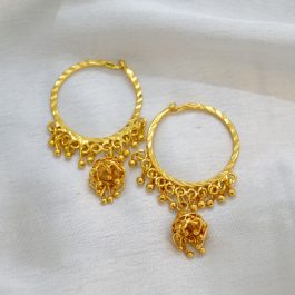 Gold Plated Loop Pinjada Drop Earrings For Women