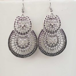 Cutout Patterned Circular Dangle Earrings For Women