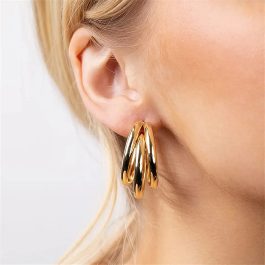 Jewels of Nepal Trendy Triple C-Hoop Style Earrings for Women