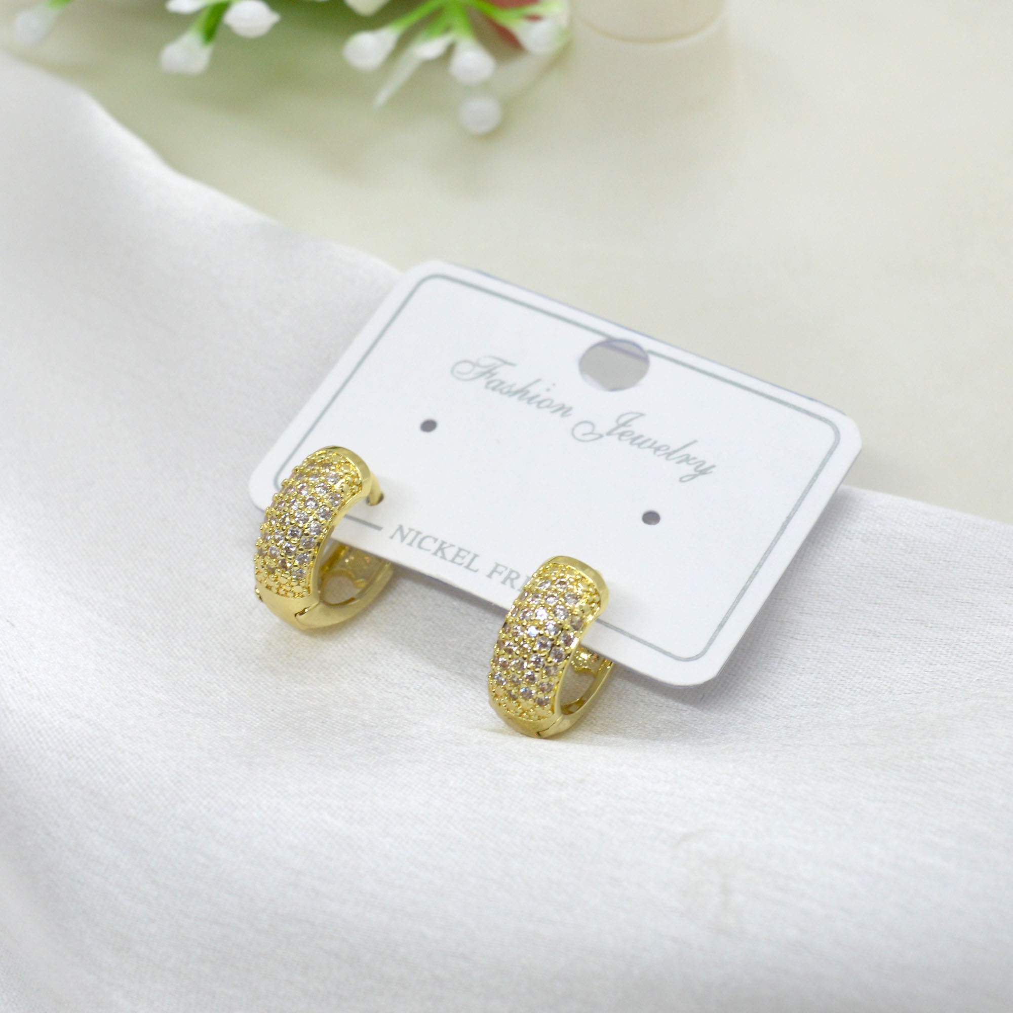 Jewels of Nepal CZ Stone Studded Elegant Juli Earrings For Women - Image 3