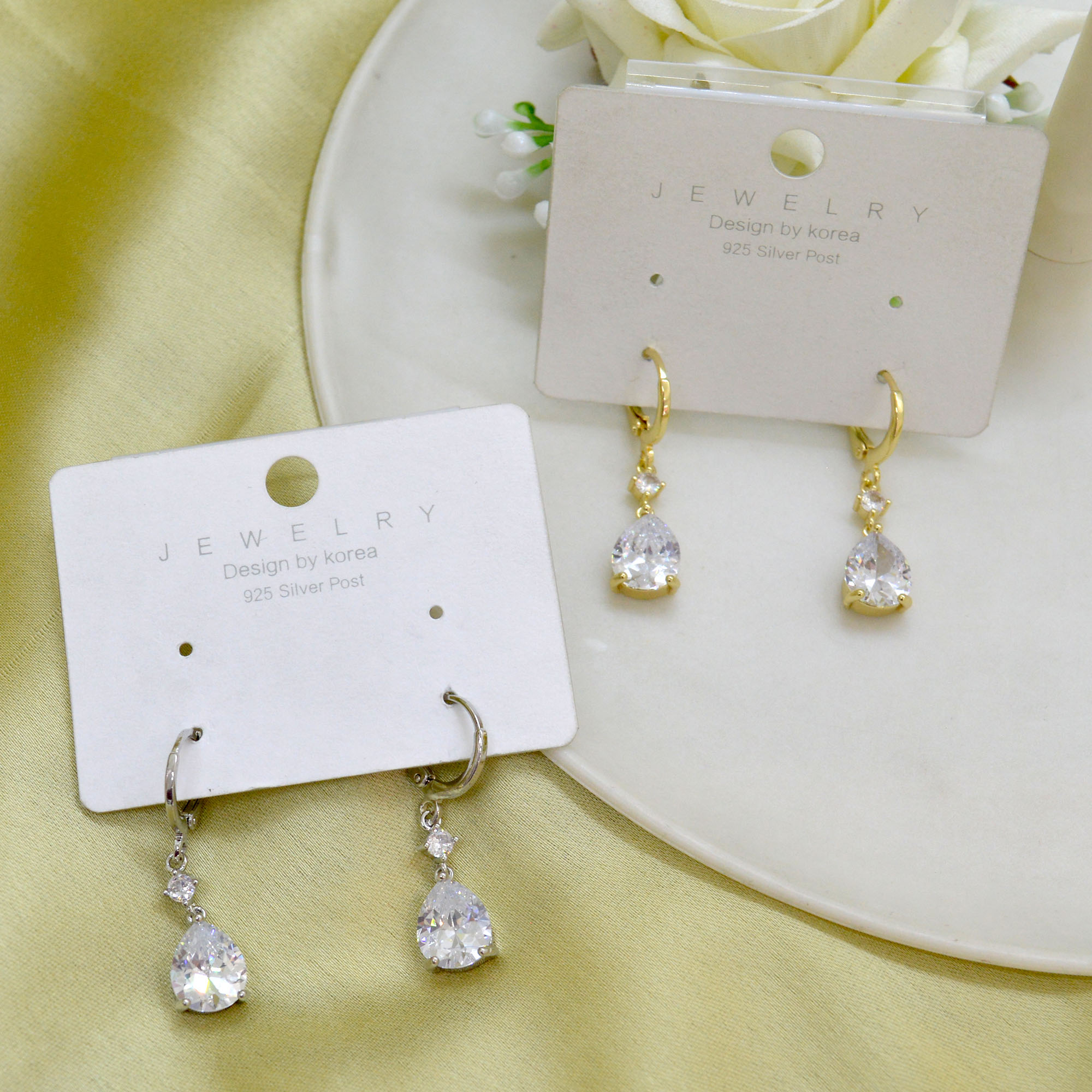 Jewels of Nepal CZ Stoned Drop Designed Juli Earrings for Women - Image 2