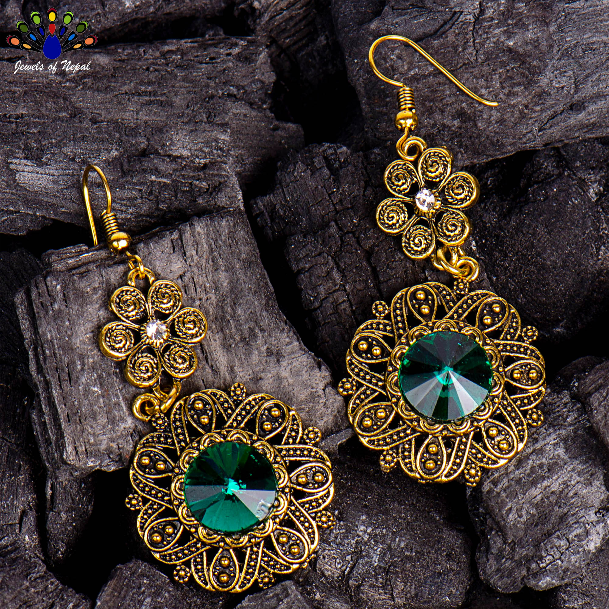 Floral Designed Round Drop Earrings For Women - Image 17