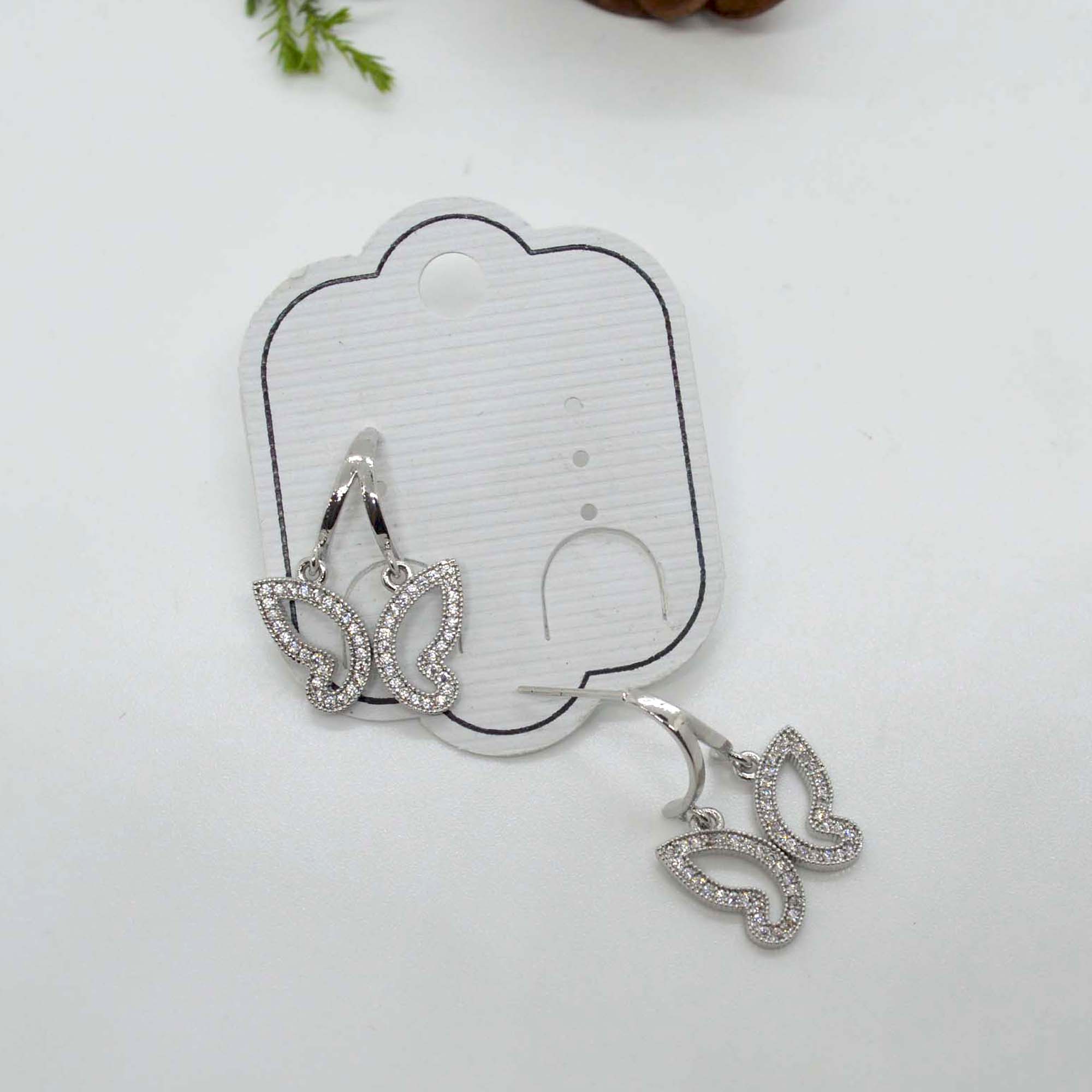 Jewels of Nepal Stone Studded Butterfly Dangling Earrings For Women - Image 3
