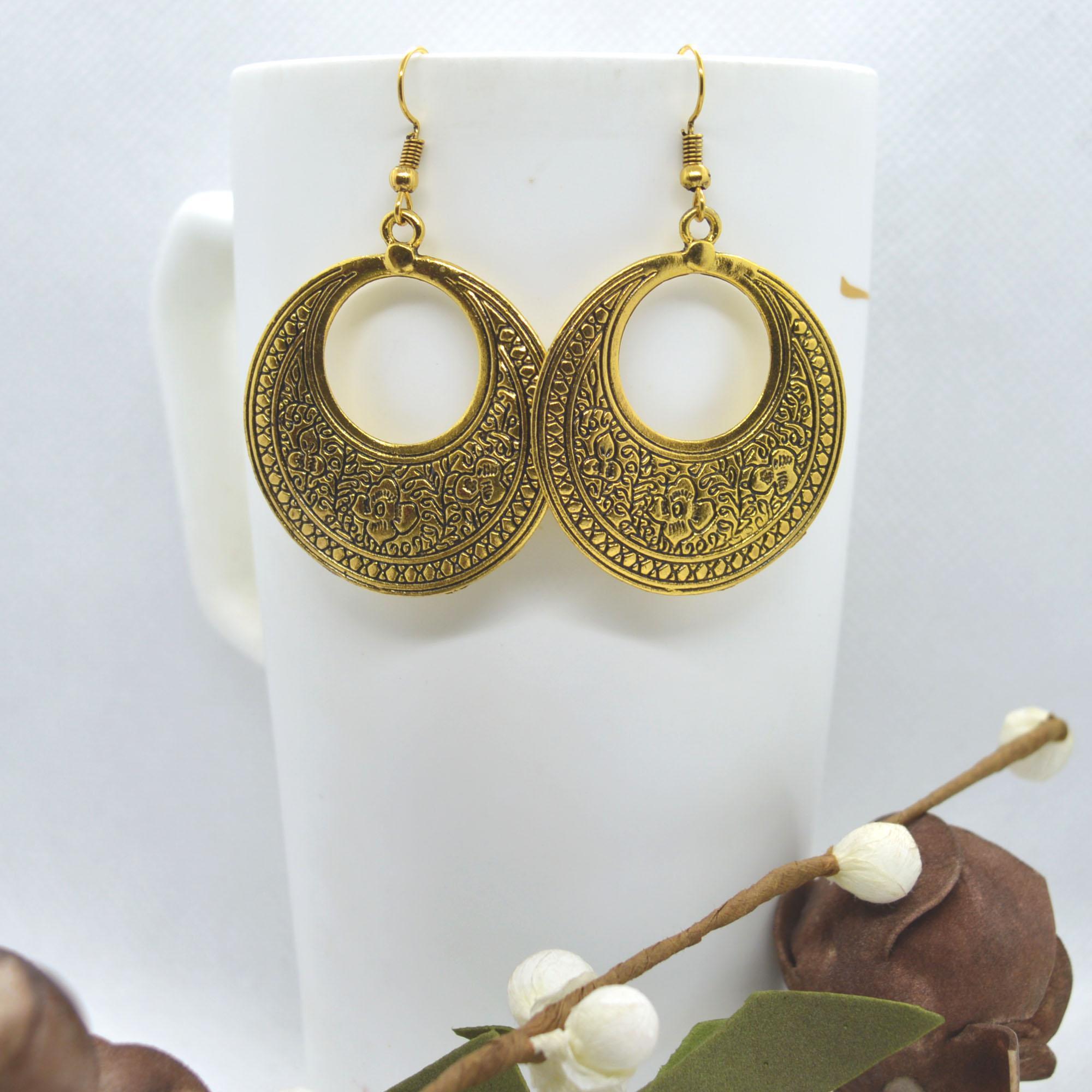 Jewels Of Nepal- Round Ethnic Fashion Earrings For Women - Image 4