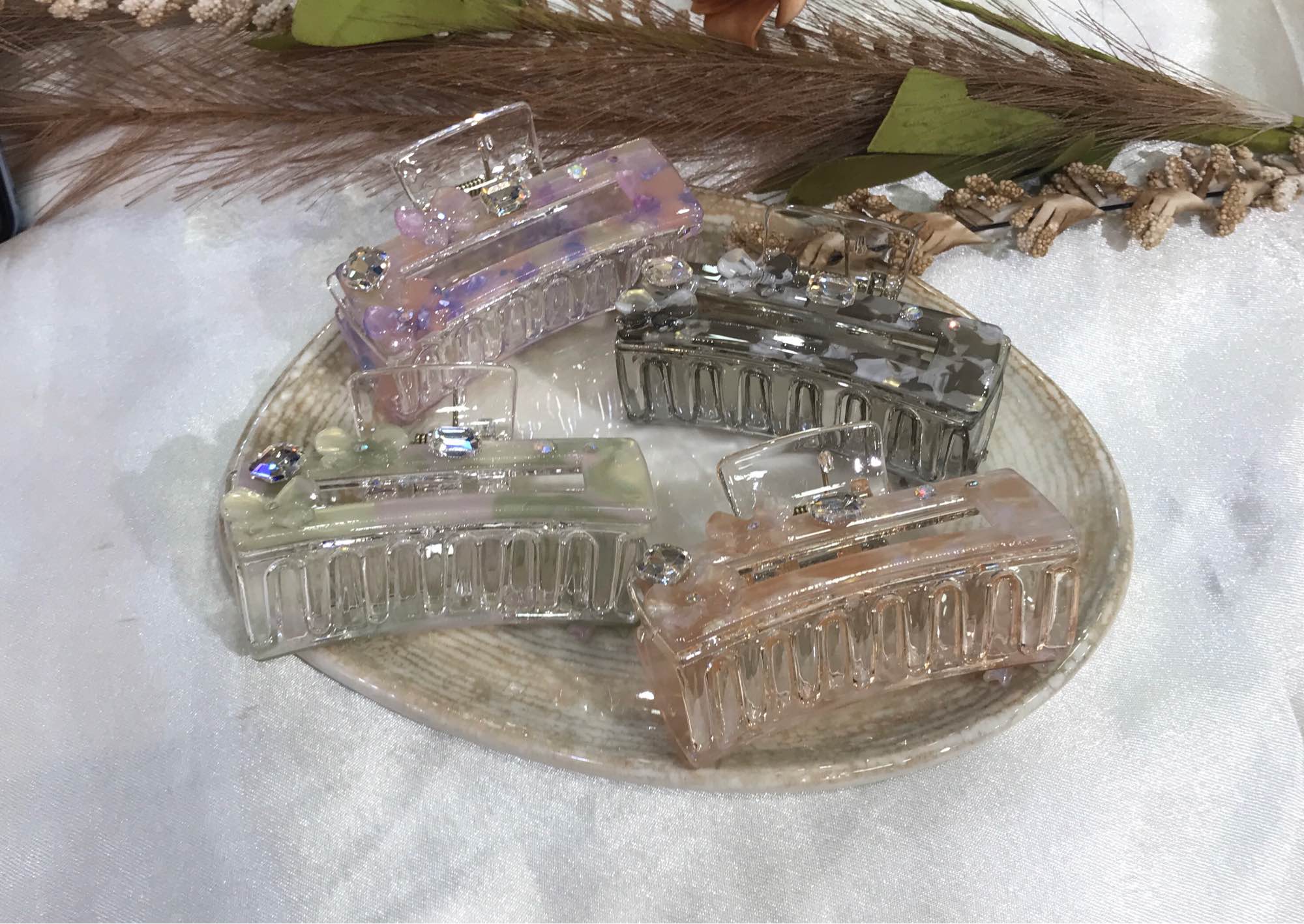 Jewels of Nepal Textured Acrylic Trendy Hair Claw Clip For Women