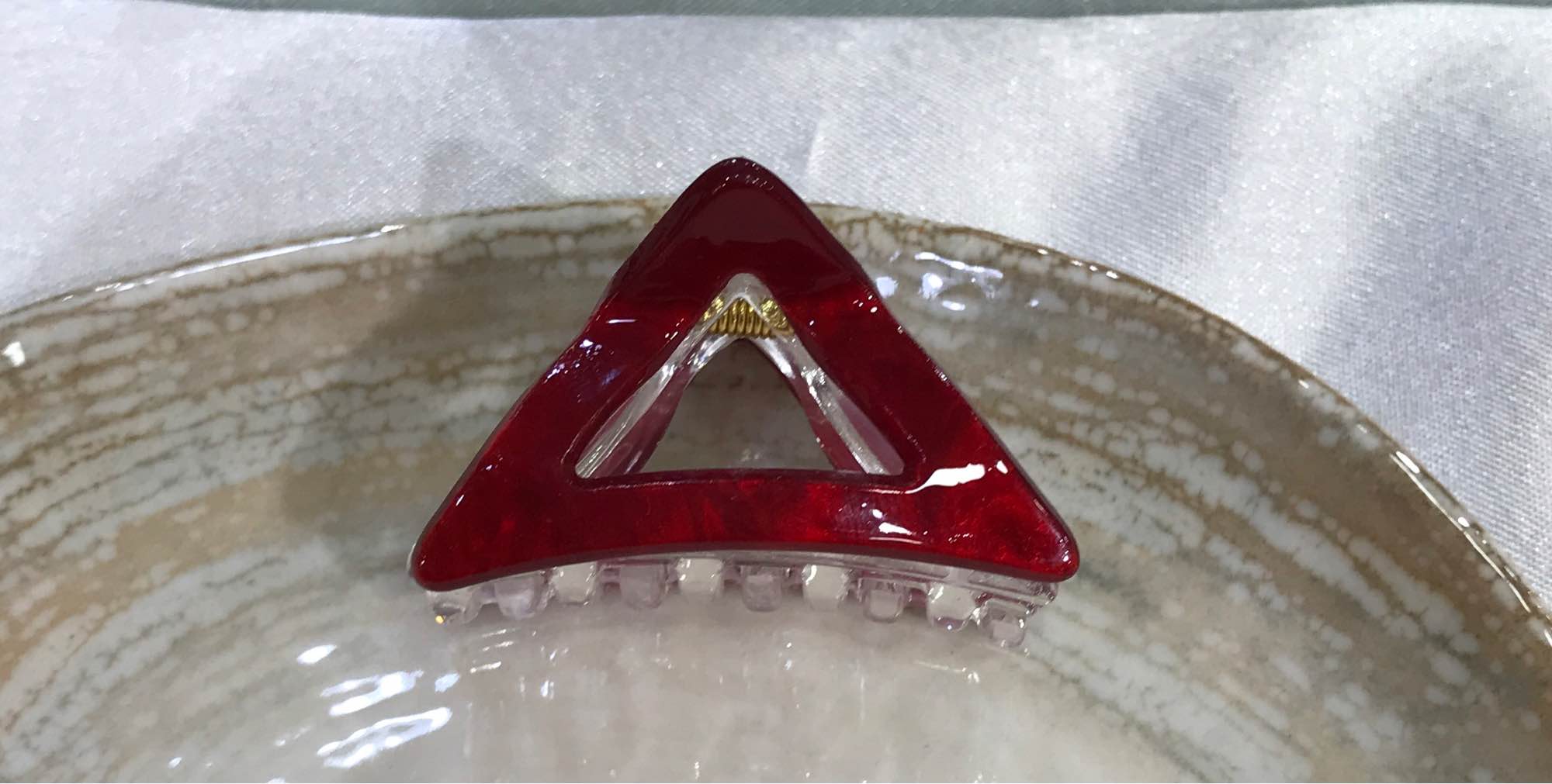 Jewels Of Nepal Small Triangular Acrylic Claw Clip For Women - Image 6