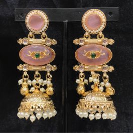 Jewels Of Nepal Gold Tone Endian Kashmiri Long Jhumka For Women
