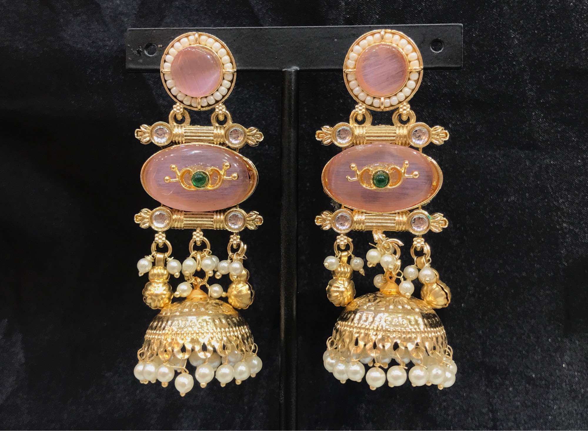 Jewels Of Nepal Gold Tone Endian Kashmiri Long Jhumka For Women
