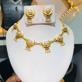 jewels of nepal Gold Tone mother of pearl jewelry set for women