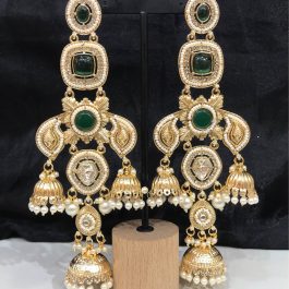 Jewels Of Nepal Gold Tone Endian Kashmiri Long Jhumka For Women