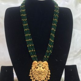 Jewels Of Nepal Green Beads Gold Plated Mangalsutra For Womens