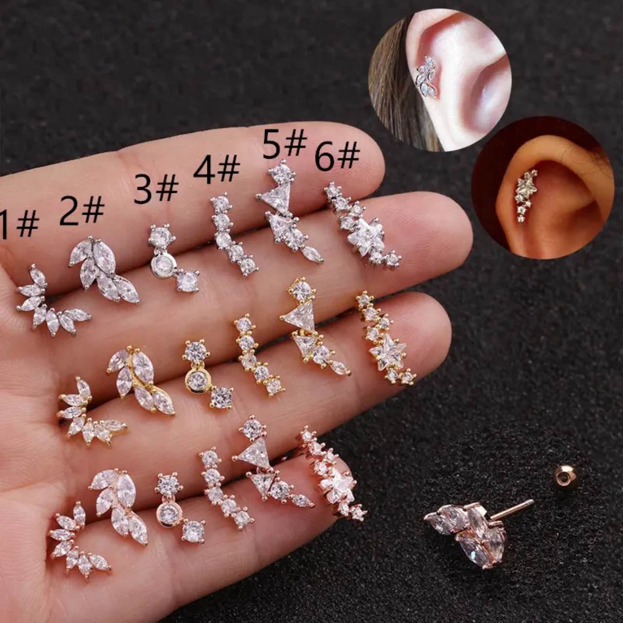 Stainless Steel Helix Ear Studs