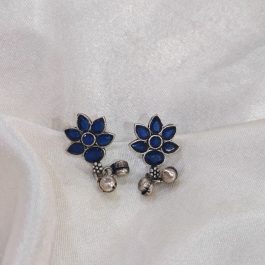Stone Flower Ghungroo Drop Earrings