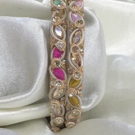 Multicolored Stone Studded Glass Bala