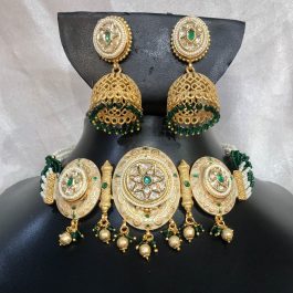 High End Brass Polki Choker / Necklace Set