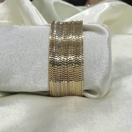 Golden White Plated Bangles- 24 pcs